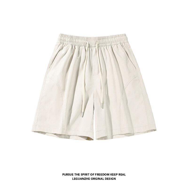 Lässige Shorts im amerikanischen Stil mit diagonalem Schnitt für Herren, Sommer, trendige Marke, Patchwork, locker, dünn, schnelltrocknend, Eisseide, Sport_voghion.com