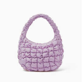 现货COS同款云朵泡芙包 2024夏季新褶皱手提单肩斜挎云朵包