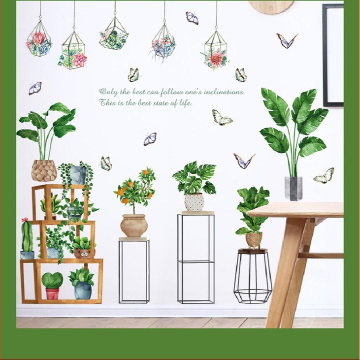 新型クロスボーダーHT北欧緑植盆栽タンスシール玄関装飾ステッカーメーカー卸売植物シール|undefined