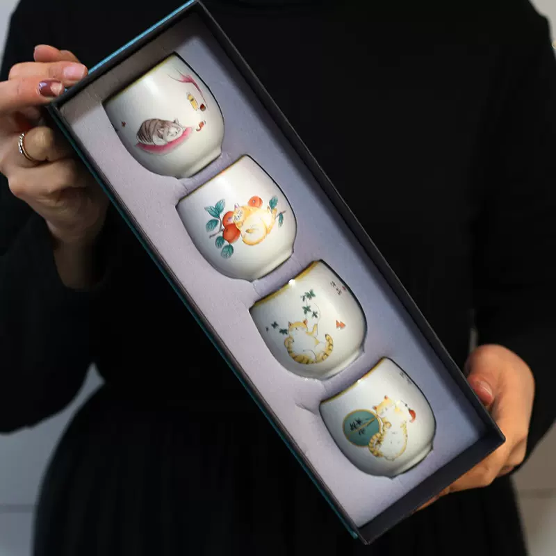 汝窑主人杯陶瓷小茶杯品茗杯单个茶碗个人杯功夫茶杯茶道茶具建盏