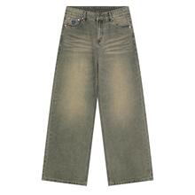 Mud Dyeing Washed Baggy Jeans Baggy Denim Pants High Waist