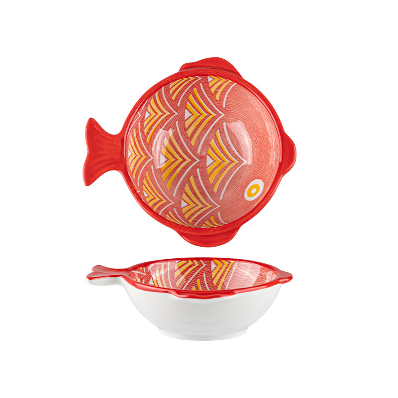Plato de pescado de cerámica creativa japonesa Plato de condimento multiusos de cocina Plato retro Condimento Salsa y vinagre Plato pequeño Vajilla de cerámica