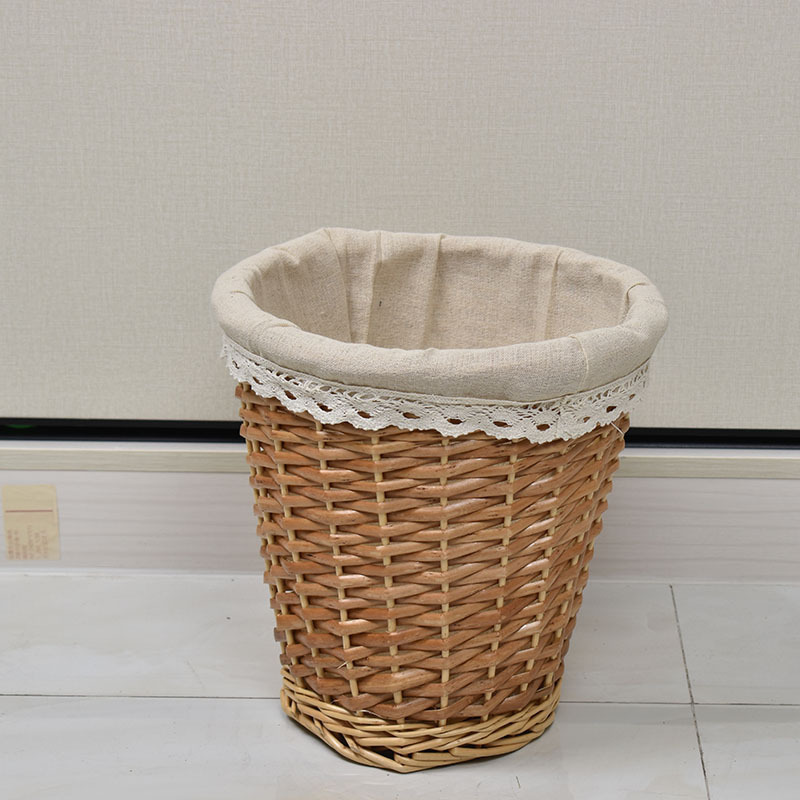 Liu Ruixuan's Rattan Woven Lidless Trash Basket, Waste Paper Basket, Debris Storage Basket, Decorative Basket, Creative Design