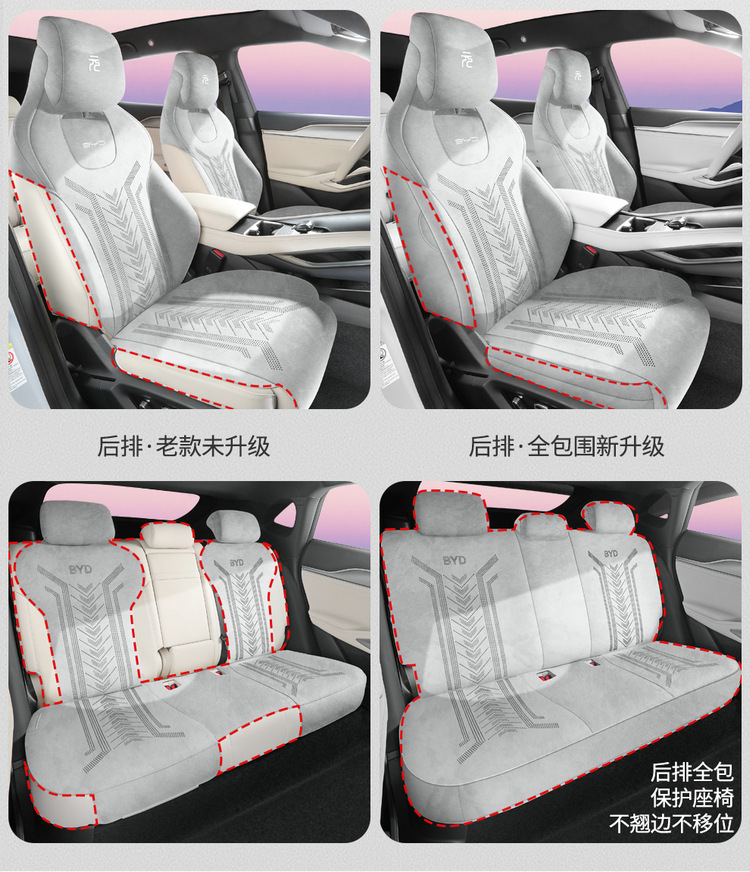 Byd Yuan up Rams Special Car Seat Cushion, Universal for All Seasons, Fully Surrounded Breathable Seat Cover, Ultra-Thin Seat Cover