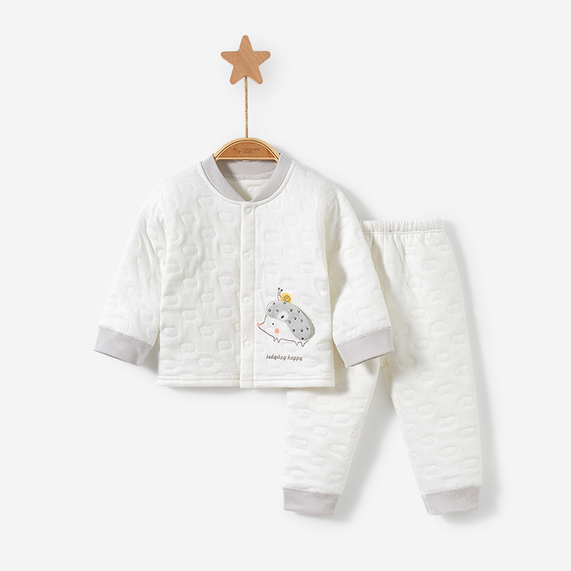 Bebé ropa de otoño pantalones largos otoño e invierno Bebé tocando fondo Delgado acolchado niños y niñas ropa dividida caliente traje de ropa interior para niños