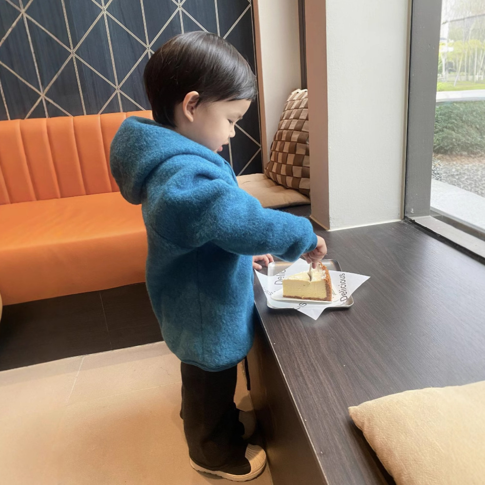 起球大王外套 男女童连体衣2025秋冬新款北欧高端 宝宝拉绒大衣