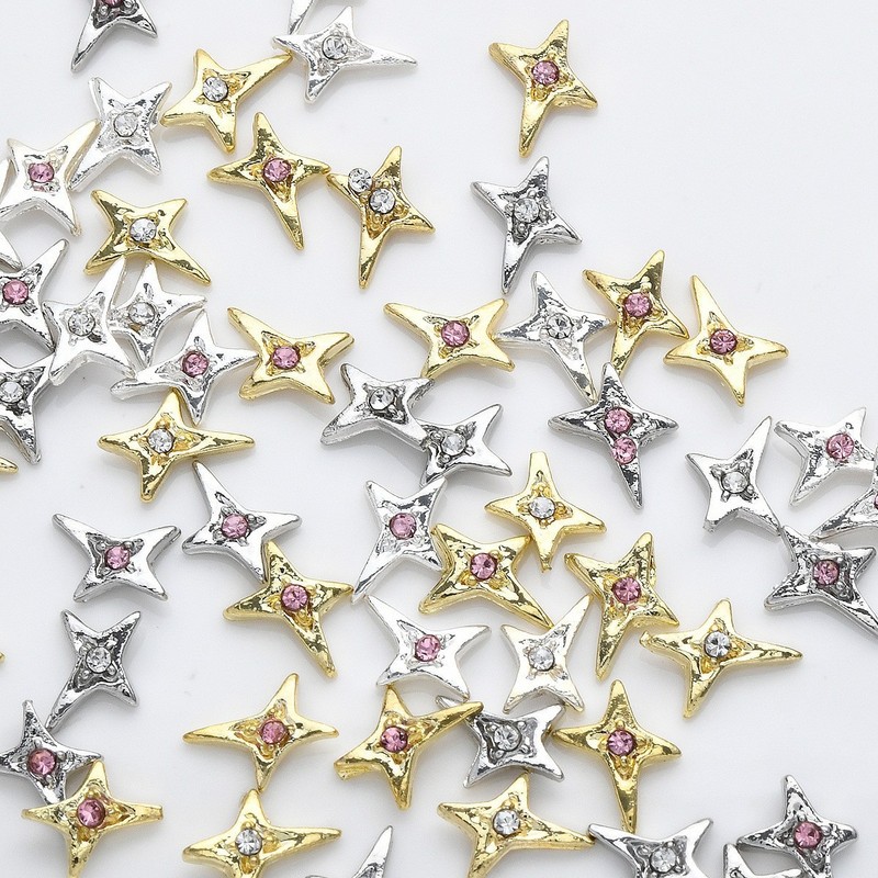 外贸产品四芒星合金超闪钻立体镶钻牙齿装饰牙钻1个/罐|undefined