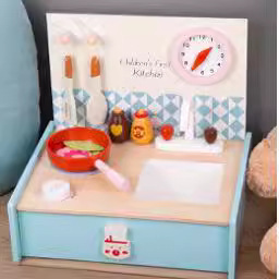 Los niños de madera simulación Mini cocina juguete estufa gas madera juego casa corte música traje al por mayor