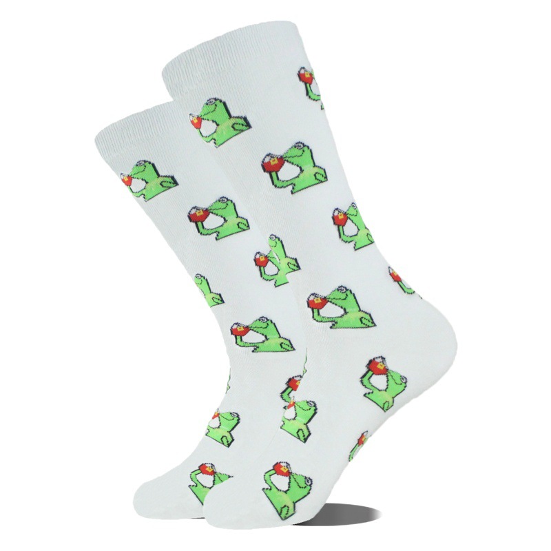 Caliente nuevo comercio exterior transfronterizo calcetines de algodón derechos de autor animal serie marea calcetines mediados de la pantorrilla tallas grandes calcetines de los hombres fábrica calcetines al por mayor