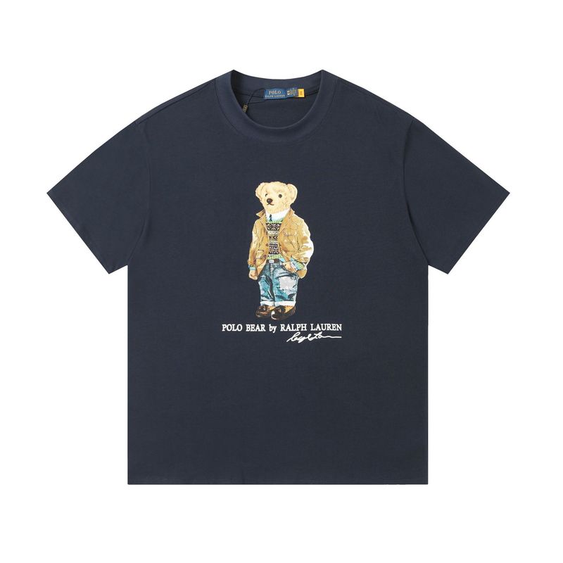 クロスボーダー ラルフローレン クラシック ベア プリント ラウンドネック 半袖 シンプル ファッション 万能 Tシャツ 男女兼用|undefined