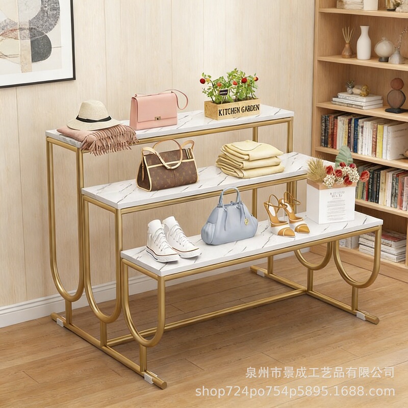 Clothing store display shelf shopping mall simple iron shoe bag rack shoe store Zhongdao display shelf multi-layer water table