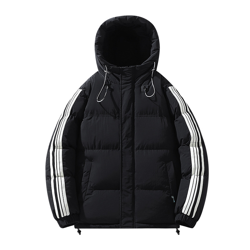 Chaqueta Acolchada con Capucha Combinada de Poliéster Térmico para Otoño e Invierno