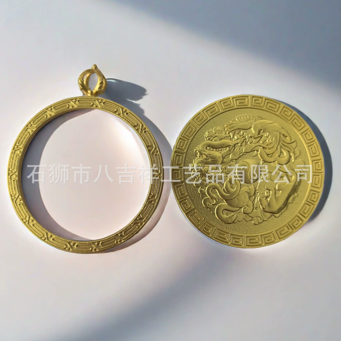 Таоистская круглая коробка танька, ожерелье багуа, кулон в форме ромба, односторонняя двусторонняя золотая коробка гауо, мужская и женская тыква