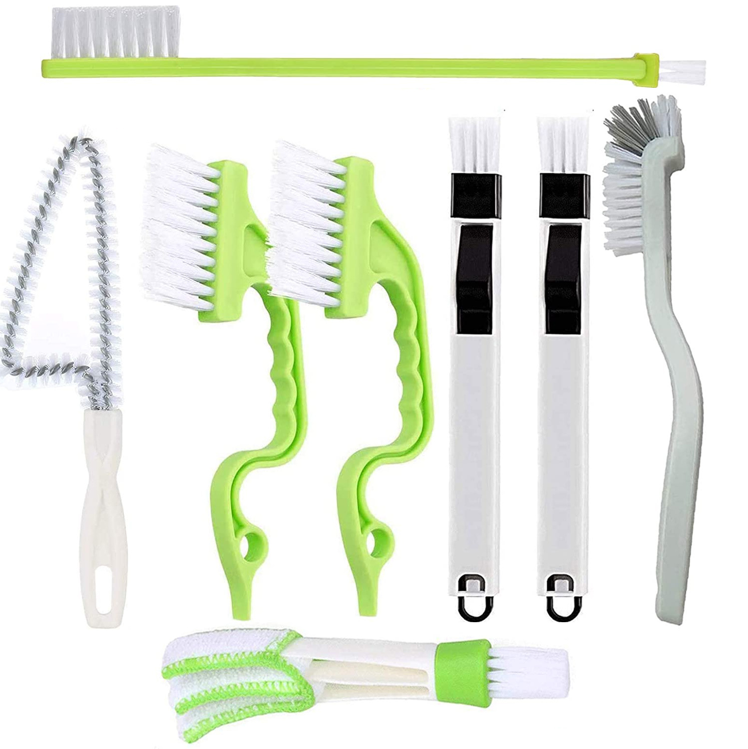 跨境8件套窗清洁刷窗户轨道清洁刷瓷砖线条刷百叶窗除尘缝清洁刷