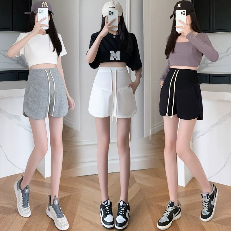 Реальная стрельба 2023 новые летние туфли для беременных шорты тонкая веревка дома три очка спортивные широкие повседневные брюки