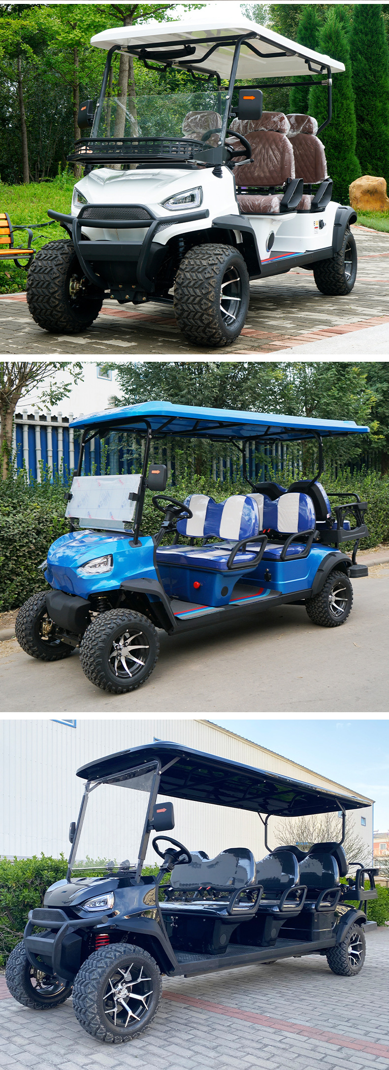 Electric Golf Carts for Export, 4-Seater and 6-Seater, Hotel and Airport Shuttles, Tourist Site Transport Vehicles