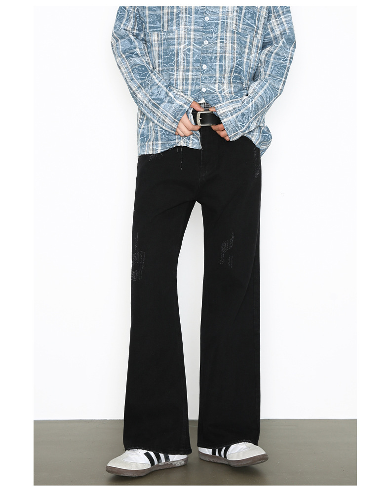 Flare Jeans High Street Style Loose Fit Straight Leg Slim Fit Long Pants American Trendy Brand Retro in Stock_mkmklike.com