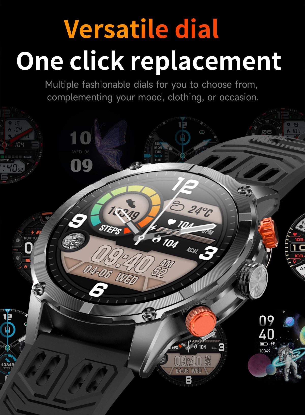 Smartwatch Für Herren Mit Bluetooth-anruf Und Herzfrequenzmesser_voghion.com