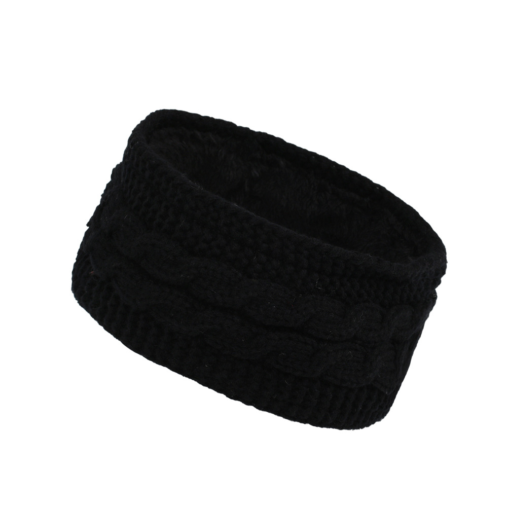 Gebreide haarband winter warm wol oorwarmer voor dames_voghion.com