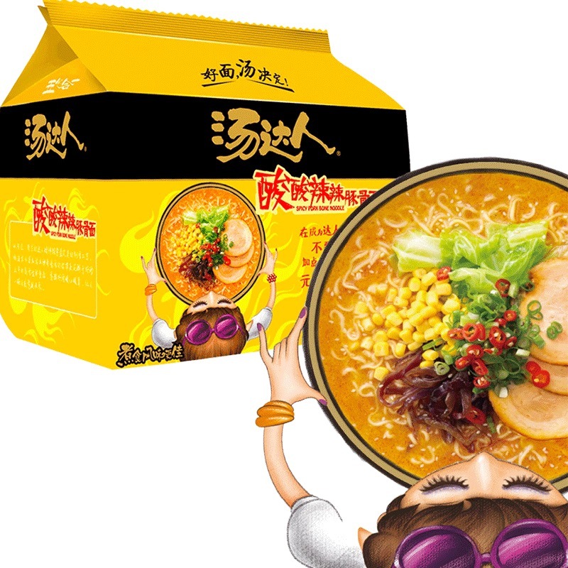 统一汤达人酸酸辣辣豚骨面拉面方便面泡面袋装日式豚骨宿舍夜宵