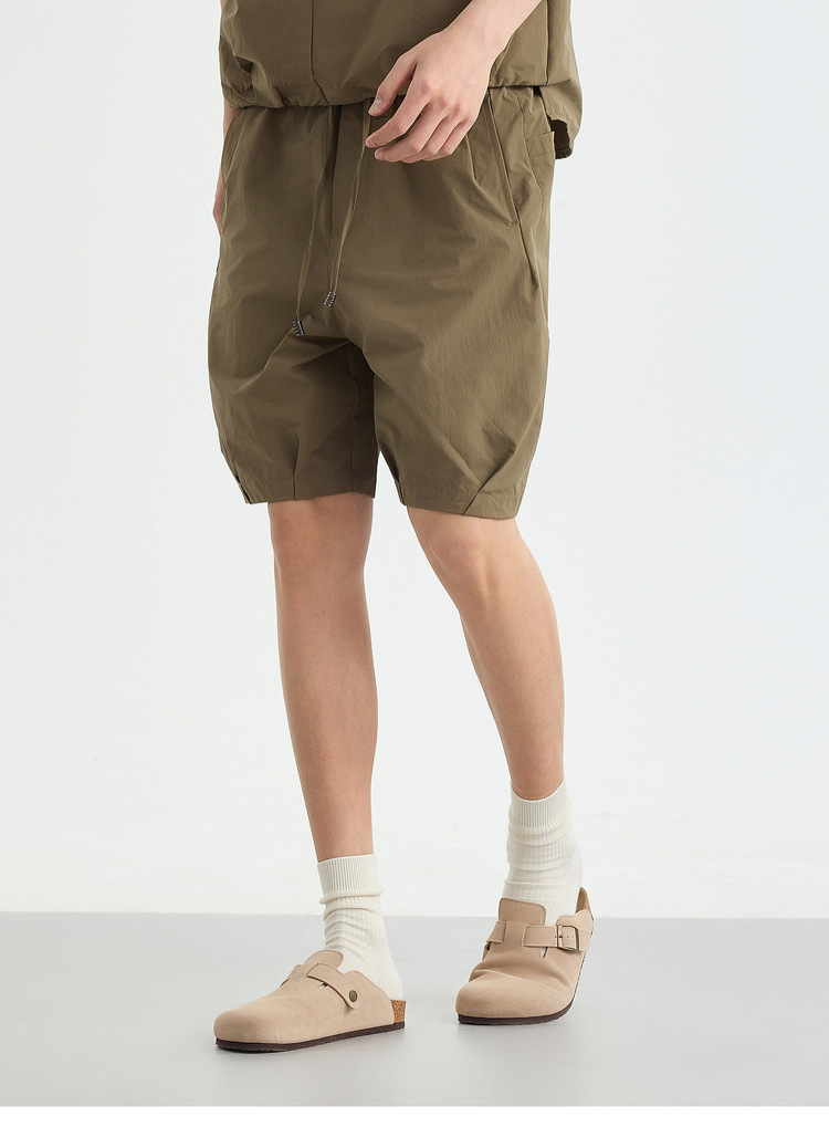 Quần short thể thao nam thắt lưng thun cạp chun, chất liệu mát lạnh, dáng 5 phân — màu cà phê chi tiết 25