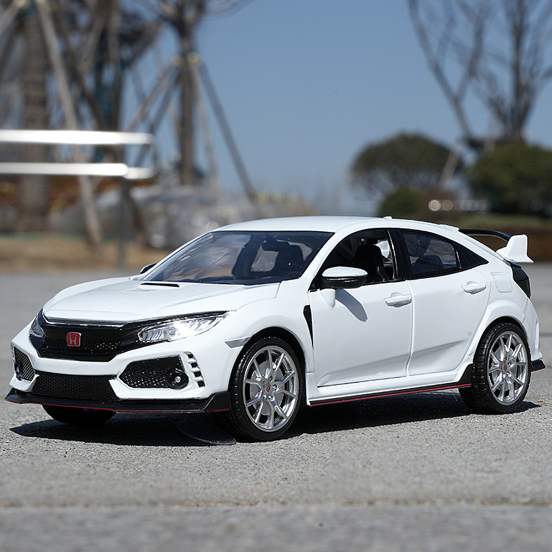 Mingsheng 1/24 Honda red standard civic alloy car model pull back sound and light toy car hatchback small steel gun Mingsheng 1/24 Honda red standard civic alloy car model pull back sound and light toy car hatchback small steel gun
