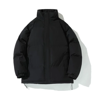 冬季简约纯色立领棉衣男韩版潮加厚保暖棉服休闲百搭情侣款面包服