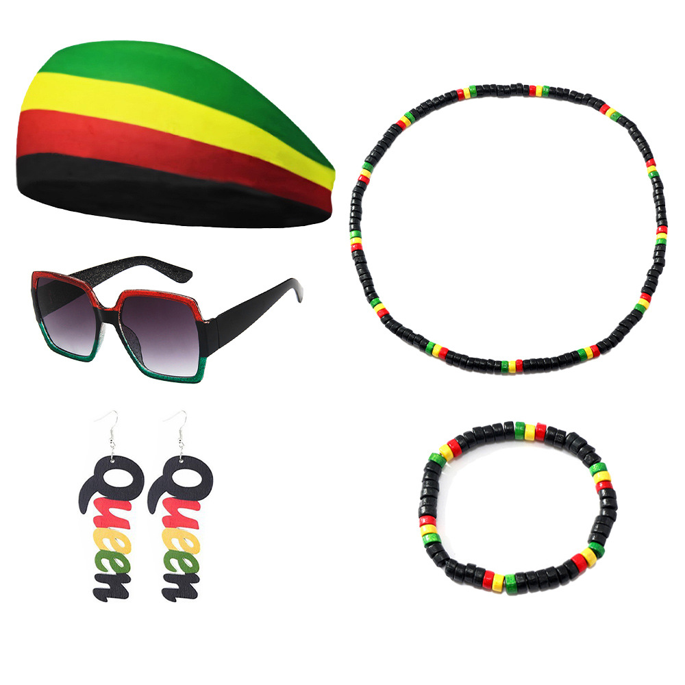 Nuevo vestido de fiesta de junio, sombrero de pescador personalizado, pulsera retro, collar, vestido de fiesta de junio, gafas