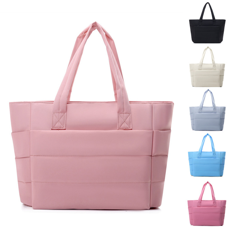 Popular Ready-Made down Handbag for Women Traveling and Commuting Pleated Cotton Shoulder Bag Lightweight Fashionable Cotton Tote Bag Popular Ready-Made down Handbag for Women Traveling and Commuting Pleated Cotton Shoulder Bag Lightweight Fashionable Cotton Tote Bag