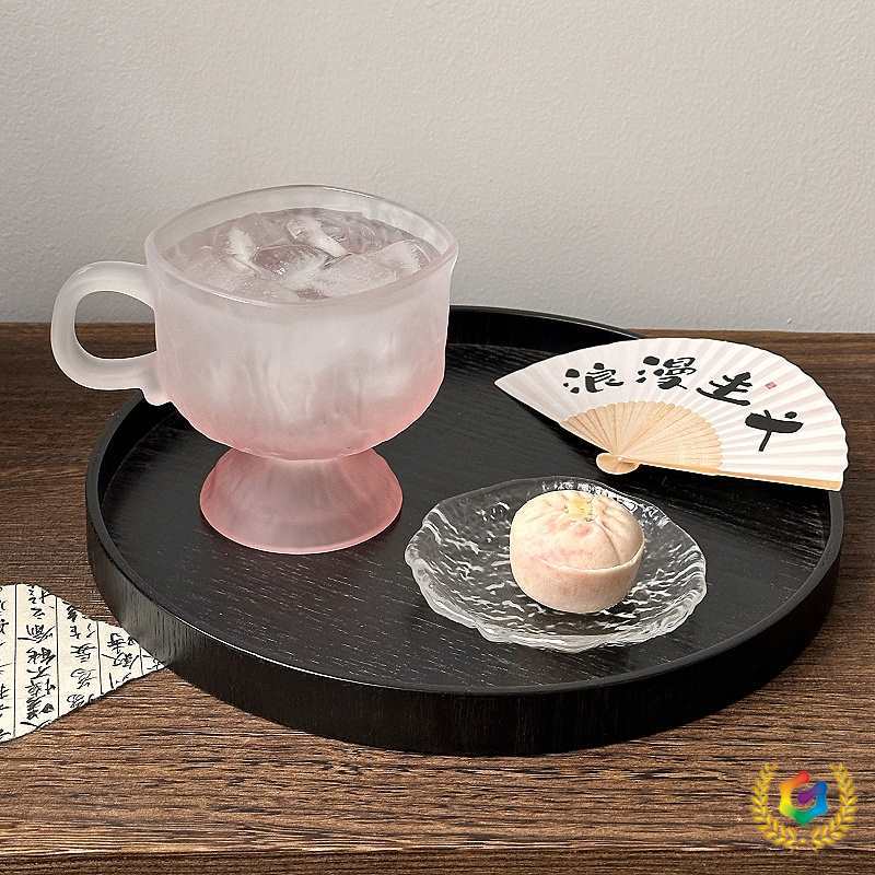 ✅200ml杯子小众设计感粉色带把玻璃杯高颜值方形矮脚马克杯牛奶