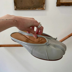 羊皮版~高級感外穿真皮分趾拖鞋女包頭穆勒半拖鞋平底涼拖鞋