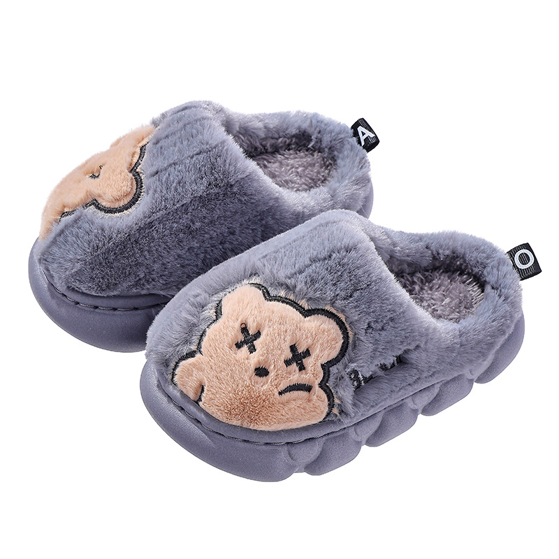 Otoño y invierno zapatillas de algodón para niños, niños y niñas, calentamiento y pelusa para padres y niños, zapatos de algodón para niños mayores y niños.