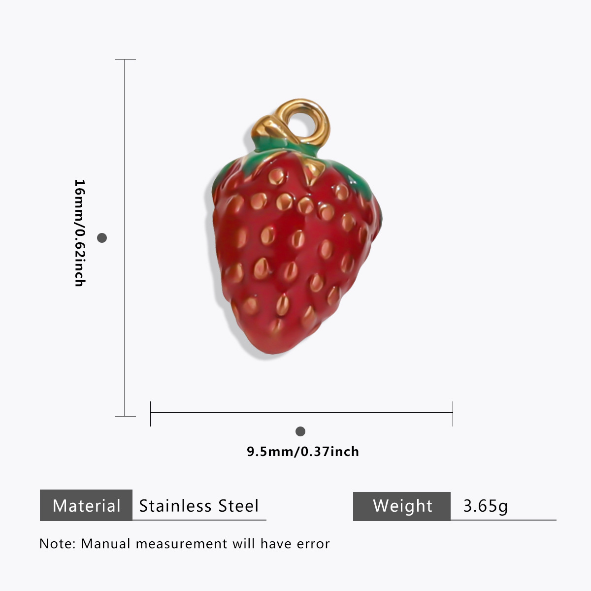 125g Weight Pendant Jewelry Making Type 11 * 15mm, 16*18.5mm, 6*20.5mm Jewelry Making Size Zircon Inlay Material DIY Jewelry Accessories Classification 1 Piece Quantity 304 Stainless Steel Material Rainbow, Cherry, Strawberry, Snails, chili Pattern All Seasons Season Polished Finish Enamel, Inlay Design Sweet Style 1 Piece 11 * 15mm 16*18.5mm 6*20.5mm 304 Stainless Steel Zircon Rainbow Cherry Strawberry Polished Pendant DIY Jewelry Accessories 12