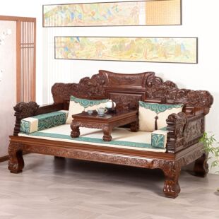 New Chinese-style Old Elm Luohan Bed Push-pull Telescopic Combination Kang Table Small Apartment Tatami