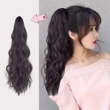 马尾假发女长发长卷发羊毛卷抓夹式网红梨花卷马尾绑带式坠感轻盈