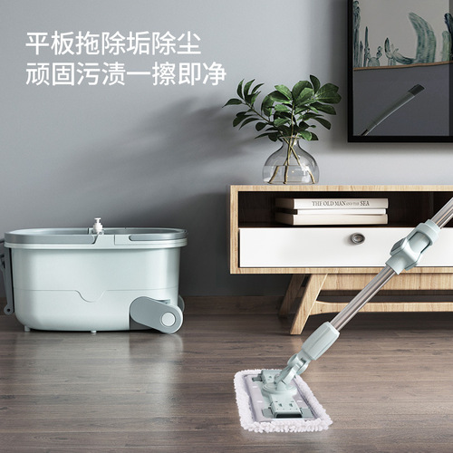 Meitianle Automatic Wash-Free Lazy Home Use One-Sweep Clean Wet Mop Automatic Spinning Wet Mop Dual Drive Floor Cleaning Gadget
