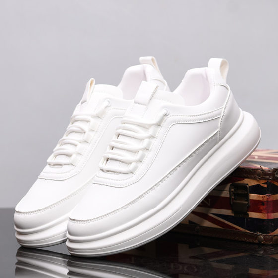 Men's Shoes McQueen White Shoes Spring and Summer Couple's Thick-soled Board Shoes All-match Sports Height-increasing Casual Trendy Shoes for Torre KY258