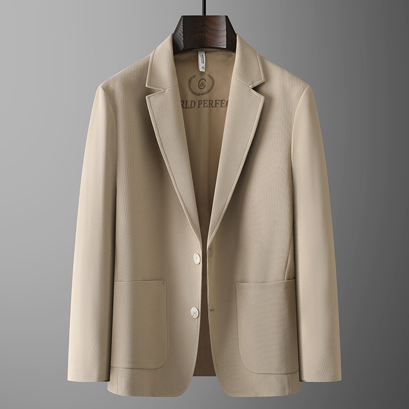 Fat brother 2024 spring/summer light luxury thin suit men's plus size casual stretch single West loose jacket