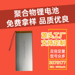 ポリマーリチウム電池3078177 5000mah 3.7v美容噴霧バー電池メーカー供給