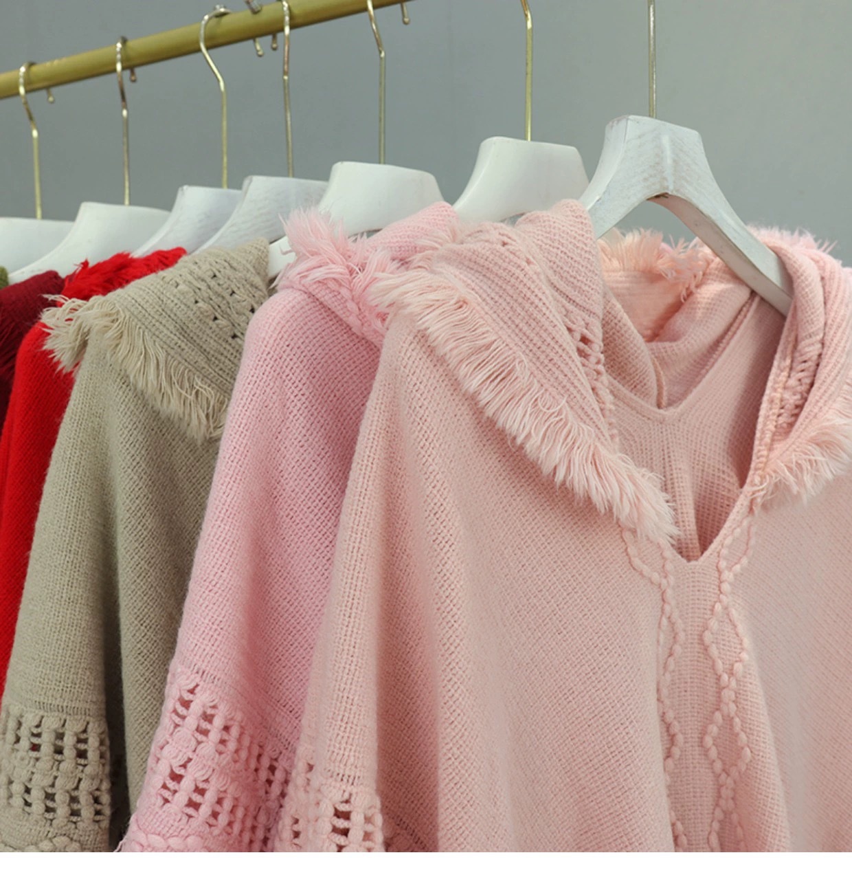 Tassel Design Vintage Style, Simple Style Style Women's Vintage Style Simple Style Solid Color Yarn Tassel Shawl