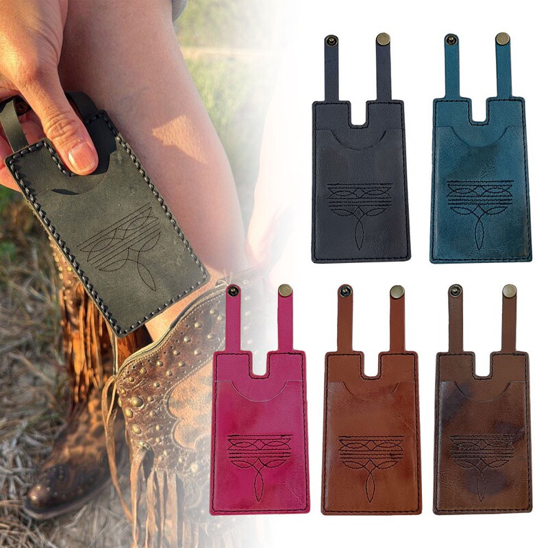 Cross-Border Vintage Western Boot-Style Coin Purse, Snap Button Credit Card Holder, Leather Boot Shoe Clip Card Holder