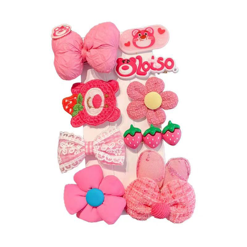 Niños fresa oso pinzas de cabello otoño invierno peluche lindos pinzas de cabello para niñas pinzas de cabello para niñas