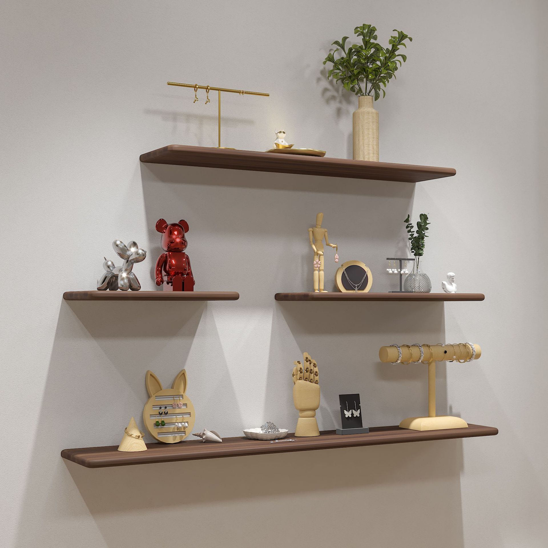 Nordic simple de pared de la sala de estar partición estante de la pared de madera maciza de una sola palabra tablero de pared de TV estante decorativo