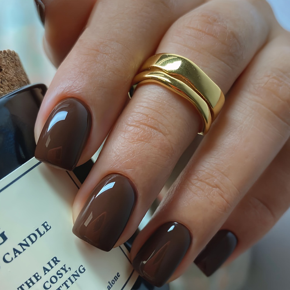 Uñas postizas estilo Ins, arte de uñas transfronterizo, uñas postizas cortas cuadradas, color sólido, pegatinas de uñas simples, uñas postizas para mujer