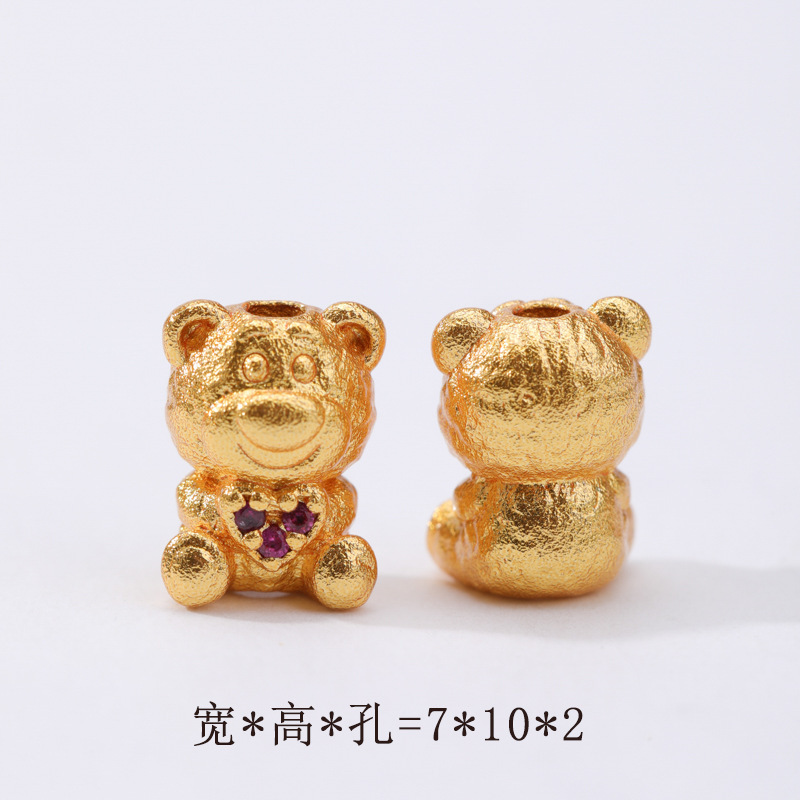强保色沙金镶微结中国结小熊核桃珠圆珠配件隔珠片手工串珠转运珠|undefined