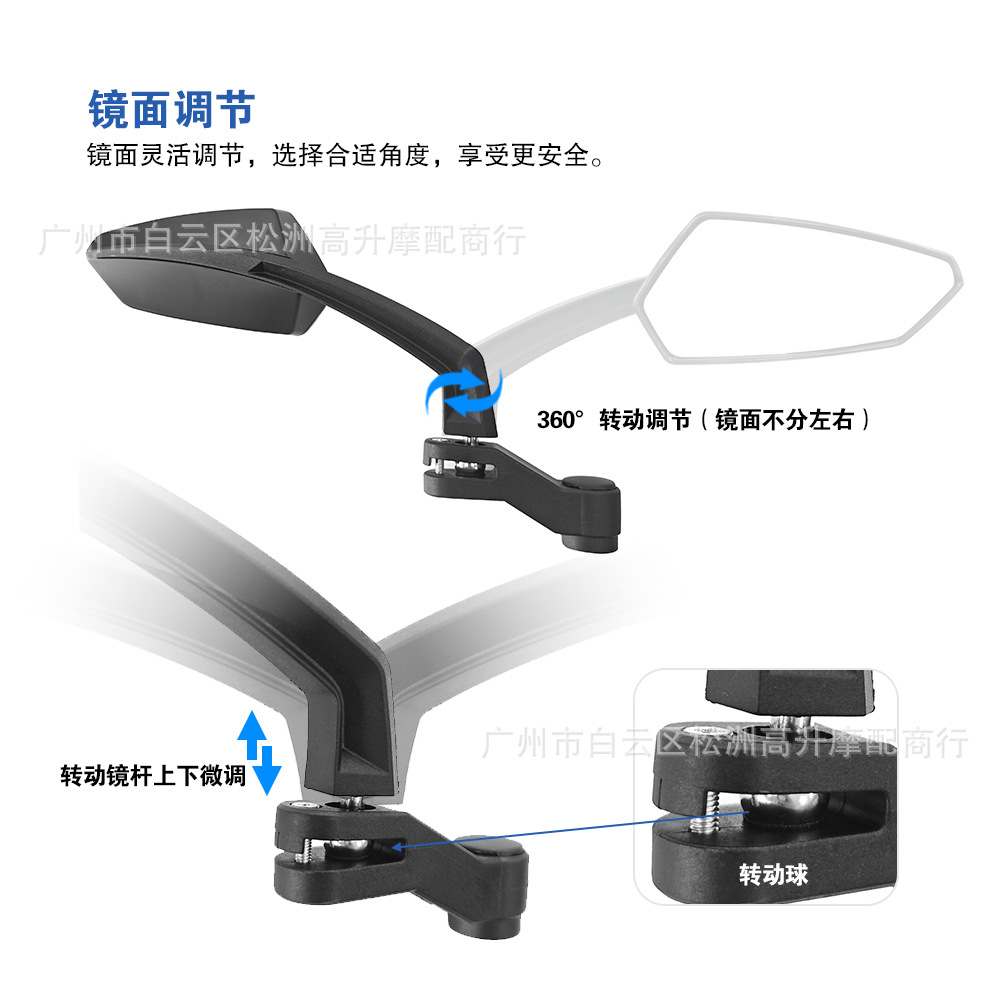 Motorcycle Street Bike Modified Rearview Mirror Suitable for Z750 Z1000 Cb1000R Mt09 Mt07 Reflector