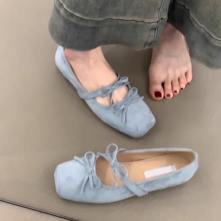 2026 zapatos de ballet de arco cuadrado de verano suaves zapatos de estilo francés de altura interior zapatos Mary Jane zapatos de ventano de noche