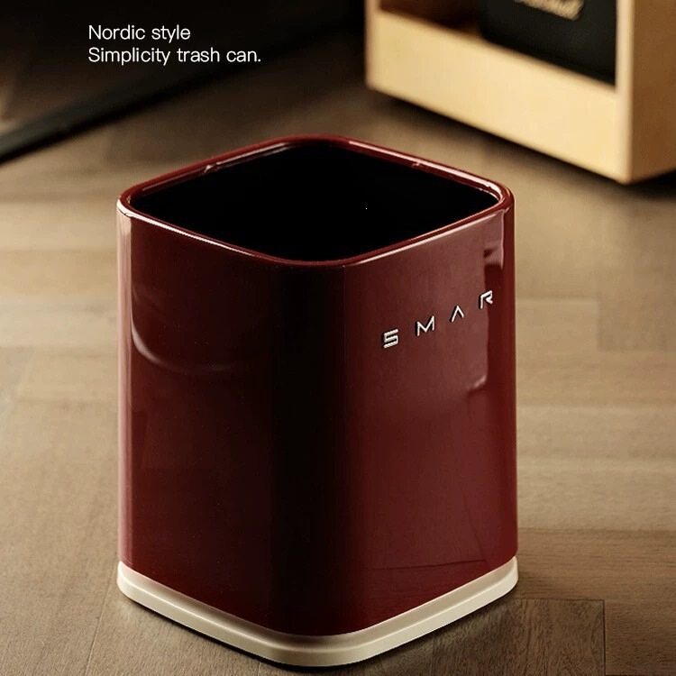 New Year's Large-Capacity Mobile Trash Can for Living Room, Kitchen, Bathroom, Office, Double-Layer Square Storage Lc