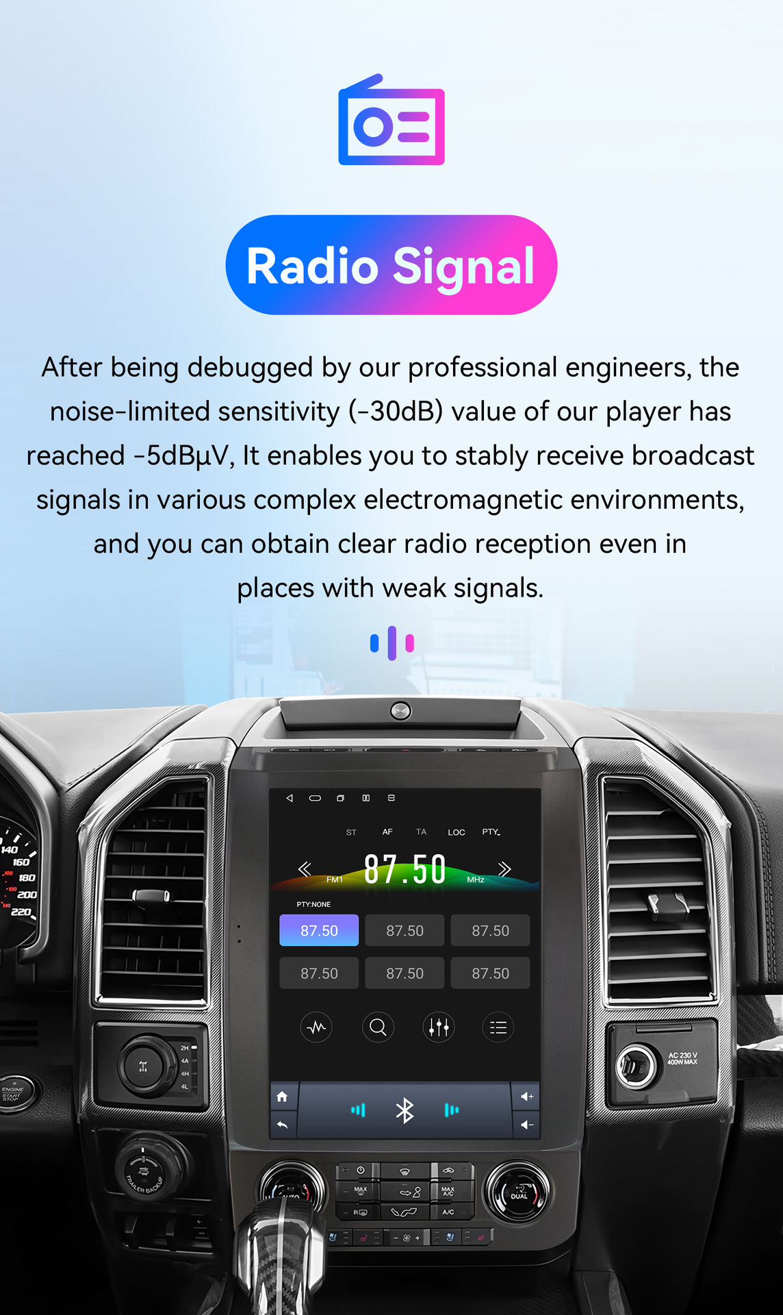 Foreign Trade 12.1inch Suitable for Ford Raptor F150 2015-2021 Vertical Screen Central Control Android Large Screen Navigation