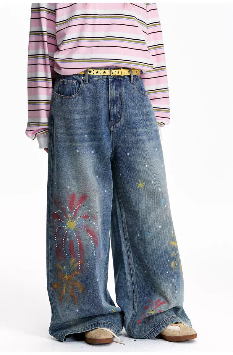 Men's Stylish Simple Harajuku Style Trendy Fashionable Versatile Jeans Denim Clothing_viptrois.com
